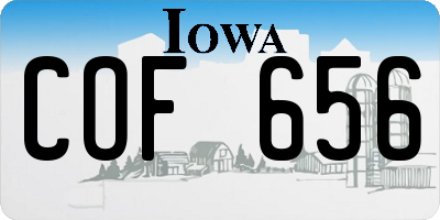 IA license plate COF656