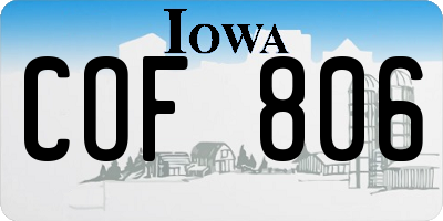IA license plate COF806