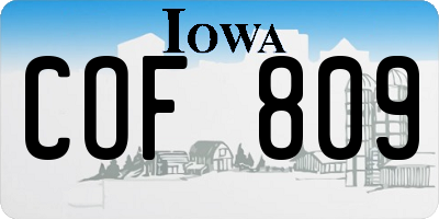 IA license plate COF809