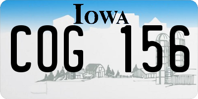 IA license plate COG156