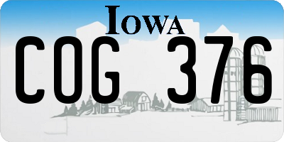 IA license plate COG376