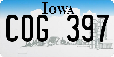 IA license plate COG397