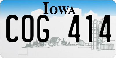 IA license plate COG414