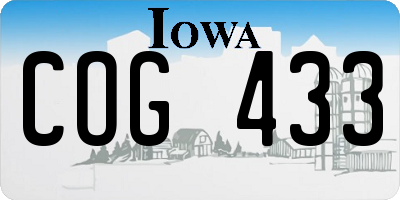 IA license plate COG433