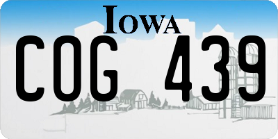 IA license plate COG439