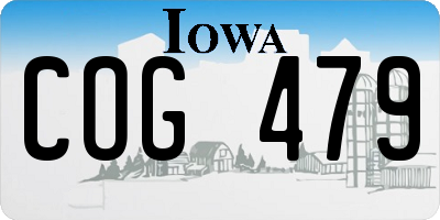 IA license plate COG479