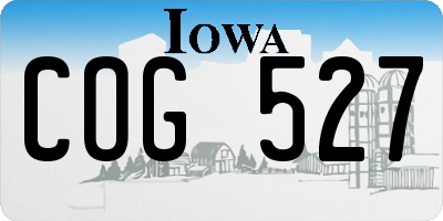 IA license plate COG527