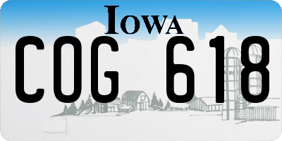 IA license plate COG618