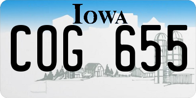 IA license plate COG655