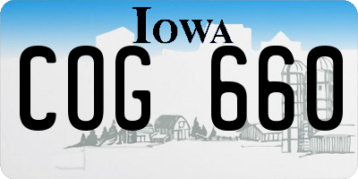 IA license plate COG660