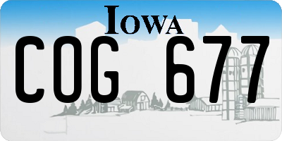 IA license plate COG677