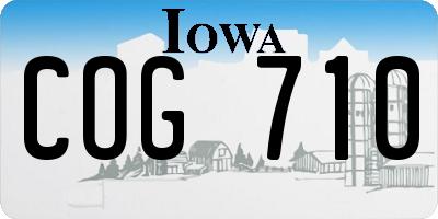 IA license plate COG710