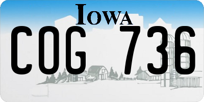 IA license plate COG736