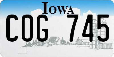 IA license plate COG745