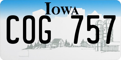 IA license plate COG757
