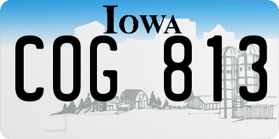 IA license plate COG813