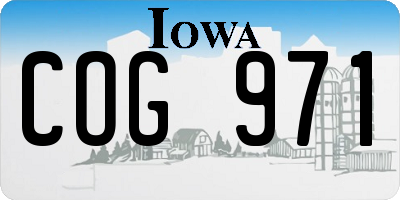 IA license plate COG971
