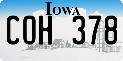 IA license plate COH378