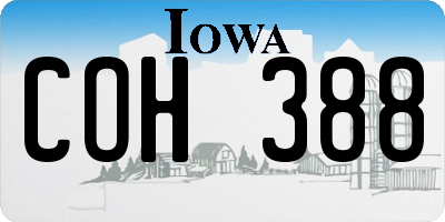 IA license plate COH388