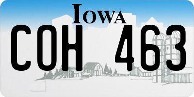 IA license plate COH463