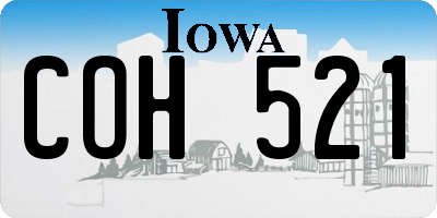 IA license plate COH521