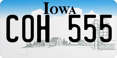 IA license plate COH555
