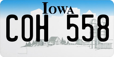 IA license plate COH558