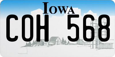 IA license plate COH568