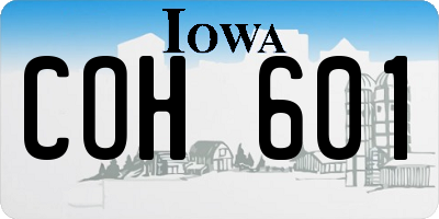 IA license plate COH601