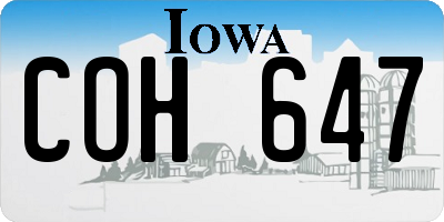 IA license plate COH647