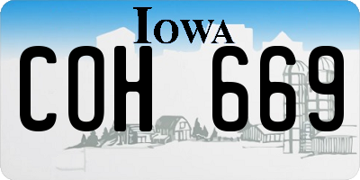 IA license plate COH669