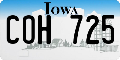 IA license plate COH725
