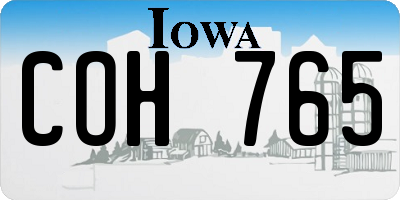 IA license plate COH765