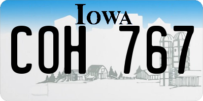 IA license plate COH767