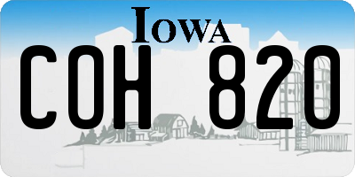IA license plate COH820