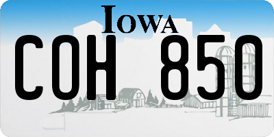 IA license plate COH850