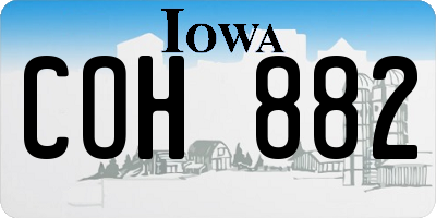 IA license plate COH882