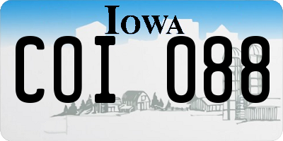 IA license plate COI088