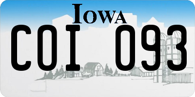 IA license plate COI093