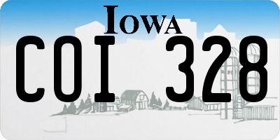IA license plate COI328
