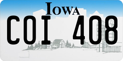 IA license plate COI408