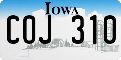IA license plate COJ310