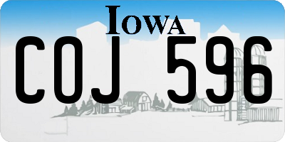 IA license plate COJ596