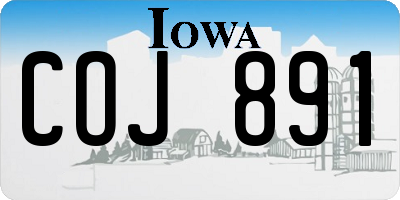 IA license plate COJ891