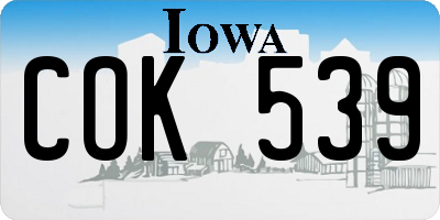 IA license plate COK539