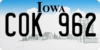 IA license plate COK962