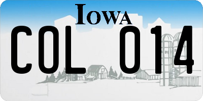 IA license plate COL014