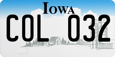 IA license plate COL032