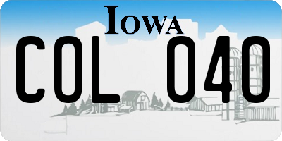 IA license plate COL040