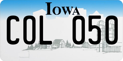 IA license plate COL050